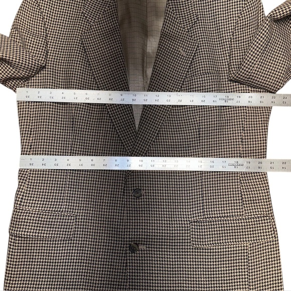 VTG Christian Dior Le Connaisseur Men’s Beige Houndstooth Blazer Sport Coat 44L - Picture 11 of 15
